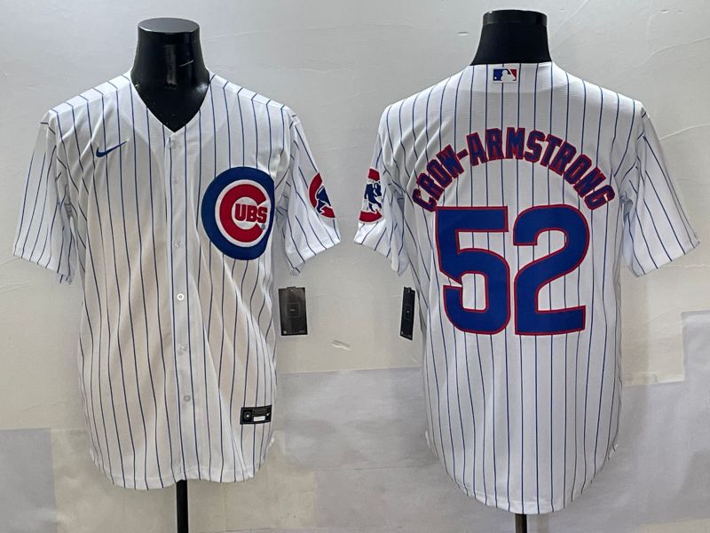 Men Chicago Cubs #52 Crow-Armstrong White Stripe Game 2025 Nike MLB Jersey style 7->chicago cubs->MLB Jersey
